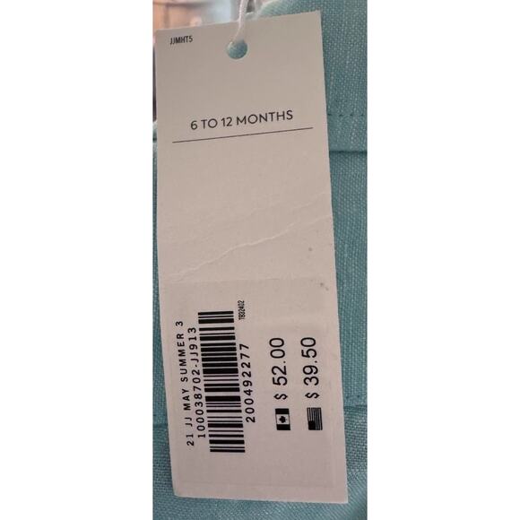 Jamie & Jack Linen Roll-Cuff Shirt Radiance Blue 6-12 Months NWT - Picture 6 of 13